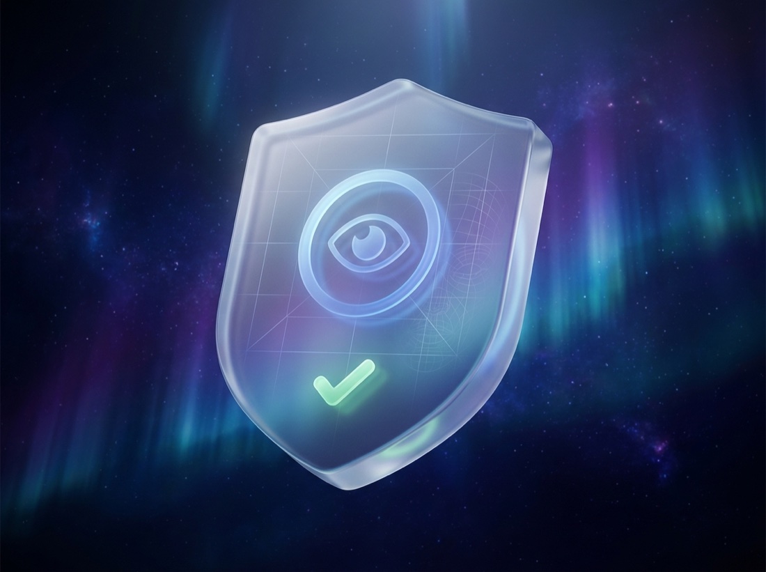 AI proctoring — glass shield with face-scan and integrity check